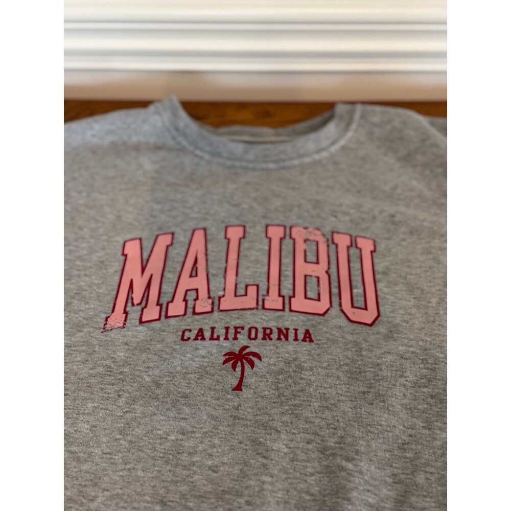 Malibu California, Womens Small Gray Sweatshirt, (Sz Small) Clothing - Picture 2 of 9